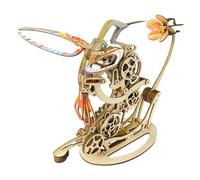RZARDFLAMR Kit de colibrí de madera 3D de colores, montaje mecánico de colibríes con alas dinámicas, decoración inspirada en la naturaleza para el hogar y la oficina, regalo creativo para adolescentes