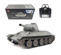 RZARDFLAMR Modelo de tanque RC soviético T-34/85 escala 1/16 2.4G con efecto de sonido y humo, función de disparo del sistema de batalla infrarroja (RTR/Pro Version)