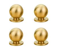 RZDEAL 4 tiradores redondos de latón macizo de 19 mm de diámetro para cajones de gabinetes antiguos, manijas pequeñas modernas y minimalistas (dorado)