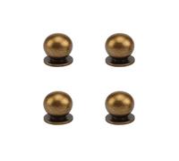 RZDEAL 4 tiradores redondos de latón macizo de 19 mm de diámetro para cajones de gabinetes antiguos, manijas pequeñas modernas y minimalistas (bronce antiguo)