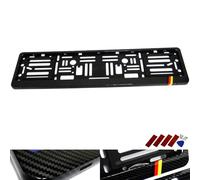 RZG 1x Marco Negro Hidrográfico de Fibra de Carbono para Placa de Matrícula UK EU, Marco de Soporte para Placa de Coche Alemán Deutschland