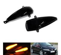 RZG 2 indicadores de espejo lateral de lente ahumada negra ámbar LED marcador repetidor luz para 2005-2011 Civic MK8 3 5 puertas Hatchback FN FK Type R