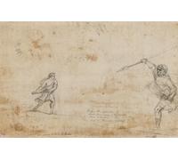 RZHRHJES Abstracto Cuadro Pintura Sobre Lienzo Pared Arte Cuadro David y Goliat de Claude Lorrain para Decoración de Paredes 60x90cm