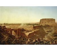 RZHRHJES Abstracto Cuadro Pintura Sobre Lienzo Pared Arte Cuadro la batalla en el templo de Karnak la campaña egipcia de Jean Charles Langlois para Decoración de Paredes 60x90cm