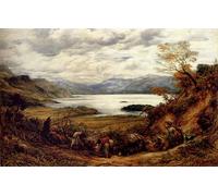RZHRHJES Abstracto Cuadro Pintura Sobre Lienzo Pared Arte Cuadro los emigrantes Derwent Water Cumberland John Linnell para Decoración de Paredes 60x90cm