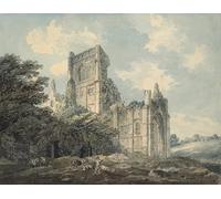 RZHRHJES Clásicas Poster Pintura Impresión Pintura de Lienzo Nórdico Abadía de Kirkstall Yorkshire de Girtin para la Decoración del Hogar del Dormitorio 60x90cm