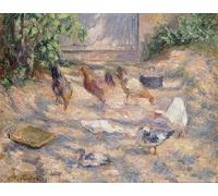RZHRHJES Clásicas Poster Pintura Impresión Pintura de Lienzo Nórdico Corral en Pontoise de Camille Jacob Pissarro para la Decoración del Hogar del Dormitorio 60x90cm