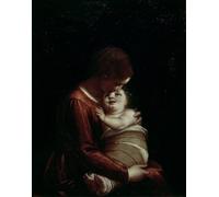 RZHRHJES Clásicas Poster Pintura Impresión Pintura de Lienzo Nórdico Dama y niño de Luca Cambiaso para la Decoración del Hogar del Dormitorio 60x90cm