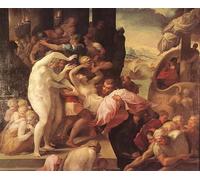 RZHRHJES Clásicas Poster Pintura Impresión Pintura de Lienzo Nórdico El rapto de Helena de Francesco Primaticcio para la Decoración del Hogar del Dormitorio 60x90cm