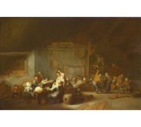 RZHRHJES Clásicas Poster Pintura Impresión Pintura de Lienzo Nórdico famoso de Adriaen Jansz Van Ostade para la Decoración del Hogar del Dormitorio 60x90cm