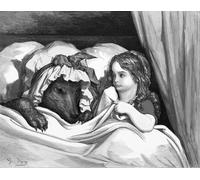 RZHRHJES Clásicas Poster Pintura Impresión Pintura de Lienzo Nórdico Grabado de Caperucita Roja de Gustave Doré para la Decoración del Hogar del Dormitorio 60x90cm
