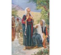 RZHRHJES Clásicas Poster Pintura Impresión Pintura de Lienzo Nórdico María e Isabel de Harold Copping para la Decoración del Hogar del Dormitorio 60x90cm