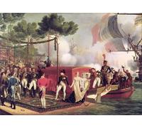 RZHRHJES Clásicas Poster Pintura Impresión Pintura de Lienzo Nórdico Napoleón I y María Luisa desembarcando en Amberes de Louis Crepin para la Decoración del Hogar del Dormitorio 60x90cm