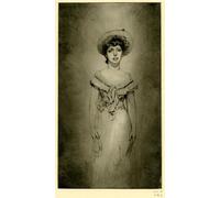 RZHRHJES Clásicas Poster Pintura Impresión Pintura de Lienzo Nórdico Retrato de la señorita Hetty Pettigrew de Théodore Casimir Roussel para la Decoración del Hogar del Dormitorio 60x90cm