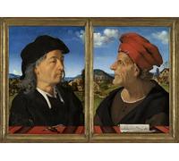 RZHRHJES Clásicas Poster Pintura Impresión Pintura de Lienzo Nórdico Retratos de Giuliano y Francesco Giamberti Da Sangallo por Piero Di Cosimo para la Decoración del Hogar del Dormitorio 60x90cm
