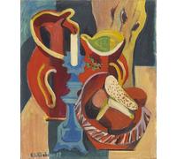 RZHRHJES Cuadro Sobre Lienzo Impresión en Lienzo Cuadro de pared Bodegón con Krugen y Kerzenn de Ernst Ludwig Kirchner para Decoraciones del Hogar 60x90cm