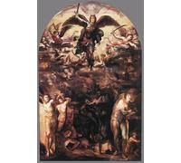 RZHRHJES Cuadro Sobre Lienzo Impresión en Lienzo Cuadro de pared Caída de los ángeles rebeldes de Domenico Beccafumi para Decoraciones del Hogar 60x90cm