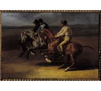 RZHRHJES Cuadro Sobre Lienzo Impresión en Lienzo Cuadro de pared de caballos que va a la izquierda en el momento de comenzar la pintura de Theodore Gericault para Decoraciones del Hogar 60x90cm