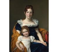 RZHRHJES Cuadro Sobre Lienzo Impresión en Lienzo Cuadro de pared el Burggravin Philippe Vilain Xiiii y su hija Louise de Jacques Louis David para Decoraciones del Hogar 60x90cm