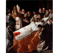 RZHRHJES Cuadro Sobre Lienzo Impresión en Lienzo Cuadro de pared El cuerpo de San Buenaventura yaciendo en estado por Francisco De Zurbarán para Decoraciones del Hogar 60x90cm