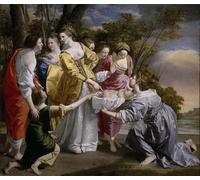 RZHRHJES Cuadro Sobre Lienzo Impresión en Lienzo Cuadro de pared el Hallazgo de Moisés de Orazio Gentileschi para Decoraciones del Hogar 60x90cm
