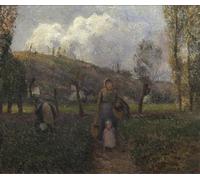 RZHRHJES Cuadro Sobre Lienzo Impresión en Lienzo Cuadro de pared El regreso de los campos de Camille Jacob Pissarro para Decoraciones del Hogar 60x90cm