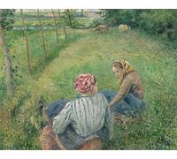 RZHRHJES Cuadro Sobre Lienzo Impresión en Lienzo Cuadro de pared Las jóvenes campesinas de Camille Jacob Pissarro para Decoraciones del Hogar 60x90cm