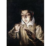 RZHRHJES Cuadro Sobre Lienzo Impresión en Lienzo Cuadro de pared Niño encendiendo una vela de El Greco para Decoraciones del Hogar 60x90cm