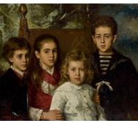 RZHRHJES Cuadro Sobre Lienzo Impresión en Lienzo Cuadro de pared Retrato de los hijos de Pavel Pavlovich Demidovsan Donato por Alexei Alexeivich Harlamoff para Decoraciones del Hogar 60x90cm