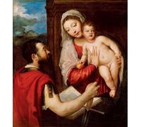 RZHRHJES Cuadro Sobre Lienzo Impresión en Lienzo Cuadro de pared Virgen María con el Niño y San Pablo de Tiziano Vecelli para Decoraciones del Hogar 60x90cm