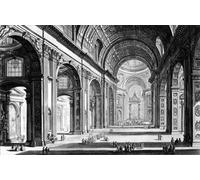 RZHRHJES Cuadro Sobre Lienzo Impresión en Lienzo Cuadro de pared Vista del interior de la Basílica de San Pedro por Battista Piranesi para Decoraciones del Hogar 60x90cm