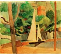 RZHRHJES Decorativos Cuadro en Lienzo Clásicas Poster Cuadro Pintura Hilterfingen en el lago de Thun por August Macke para Decoraciones del Hogar 60x90cm