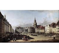 RZHRHJES Decorativos Cuadro en Lienzo Clásicas Poster Cuadro Pintura la antigua plaza del mercado de Dresde de Bernardo Bellotto para Decoraciones del Hogar 60x90cm