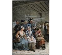 RZHRHJES Decorativos Cuadro en Lienzo Clásicas Poster Cuadro Pintura La cadena en la historia de Manon Lescaut y el caballero del Grievous de Maurice Leloir para Decoraciones del Hogar 60x90cm