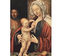 RZHRHJES Decorativos Cuadro en Lienzo Clásicas Poster Cuadro Pintura la Sagrada Familia Joos Van Cleve para Decoraciones del Hogar 60x90cm