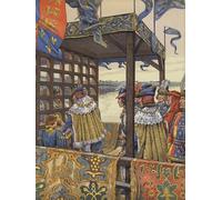 RZHRHJES Decorativos Cuadro en Lienzo Clásicas Poster Cuadro Pintura Luis Xi de Francia y Eduardo Iv de reunión para firmar el Tratado de Picquigny para Decoraciones del Hogar 60x90cm