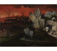 RZHRHJES Decorativos Cuadro en Lienzo Clásicas Poster Cuadro Pintura Paisaje con la destrucción de Sodoma y Gomorra de Joachim Patinir para Decoraciones del Hogar 60x90cm