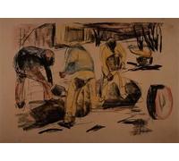 RZHRHJES Decorativos Cuadro en Lienzo Clásicas Poster Cuadro Pintura Tres obreros de Edvard Munch para Decoraciones del Hogar 60x90cm