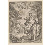 RZHRHJES Decorativos Cuadro en Lienzo Clásicas Poster Cuadro Pintura Vlucht Naar Egypte de Antonio Tempesta para Decoraciones del Hogar 60x90cm