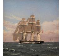 RZHRHJES Natural Pintura Cuadro Cuadro en Lienzo Impresión Pintura el Corvette Najaden a vela por Christoffer Wilhelm Eckersberg para la Decoración del Hogar del Dormitorio 60x90cm