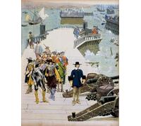 RZHRHJES Natural Pintura Cuadro Cuadro en Lienzo Impresión Pintura Historia de Francia Episodio del asedio de La Rochelle de Maurice Leloir para la Decoración del Hogar del Dormitorio 60x90cm