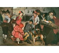 RZHRHJES Natural Pintura Cuadro Cuadro en Lienzo Impresión Pintura la Calle del Vicio de Ignacio Zuloaga para la Decoración del Hogar del Dormitorio 60x90cm