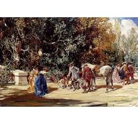 RZHRHJES Natural Pintura Cuadro Cuadro en Lienzo Impresión Pintura los Cazadores de Francisco Domingo Marqués para la Decoración del Hogar del Dormitorio 60x90cm