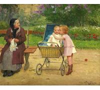 RZHRHJES Natural Pintura Cuadro Cuadro en Lienzo Impresión Pintura Mi nuevo hermano por gabriel gilbert para la Decoración del Hogar del Dormitorio 60x90cm