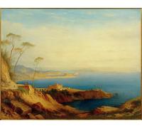 RZHRHJES Natural Pintura Cuadro Cuadro en Lienzo Impresión Pintura Morning Star View Over the Gulf of Naples por Carl Morgenstern para la Decoración del Hogar del Dormitorio 60x90cm