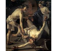 RZHRHJES Natural Pintura Cuadro Cuadro en Lienzo Impresión Pintura Prometeo siendo encadenado por Vulcan Dirck Van Baburen para la Decoración del Hogar del Dormitorio 60x90cm