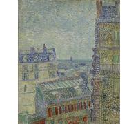 RZHRHJES Natural Pintura Cuadro Cuadro en Lienzo Impresión Pintura Vista de París desde el apartamento de Theo en la Rue Lepic de Vincent Van Gogh para la Decoración del Hogar del Dormitorio 60x90cm