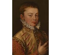 RZHRHJES Póster de pintura abstracta, lienzo impreso, retrato de Don Juan de Austria por Sánchez Coello Paisaje Lienzo Pintura para decoración de oficina 60 x 90 cm