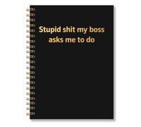RZHV My Boss Asks Me to Do - Cuaderno de espiral de tapa dura con rayas universitarias, cuaderno de humor para oficina, diario de terapia de trabajo, regalo para amigos y empleados