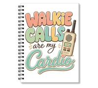 RZHV Walkie Calls are My Cardio - Cuaderno colorido con espiral de tapa dura con rayas universitarias, bloc de notas para profesores de educación especial para la escuela, cuaderno de secretaria de